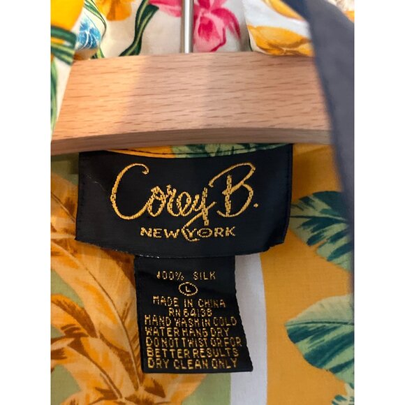 Corey B. New York 100% Silk Multicolor Floral Block Print Button-Up Shirt Womens - Picture 5 of 8